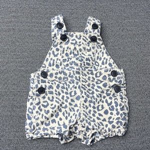 Leopard Print Overall Shorts